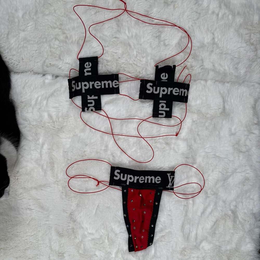 Supreme Rhinestone Lingerie Dancewear Set